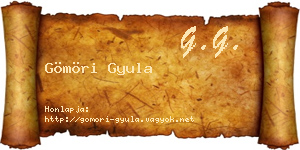 Gömöri Gyula névjegykártya